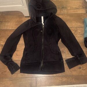 Lulu Black Hooded Zip-Up Jacket